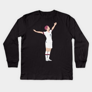 Women's soccer victory pose Kids Long Sleeve T-Shirt